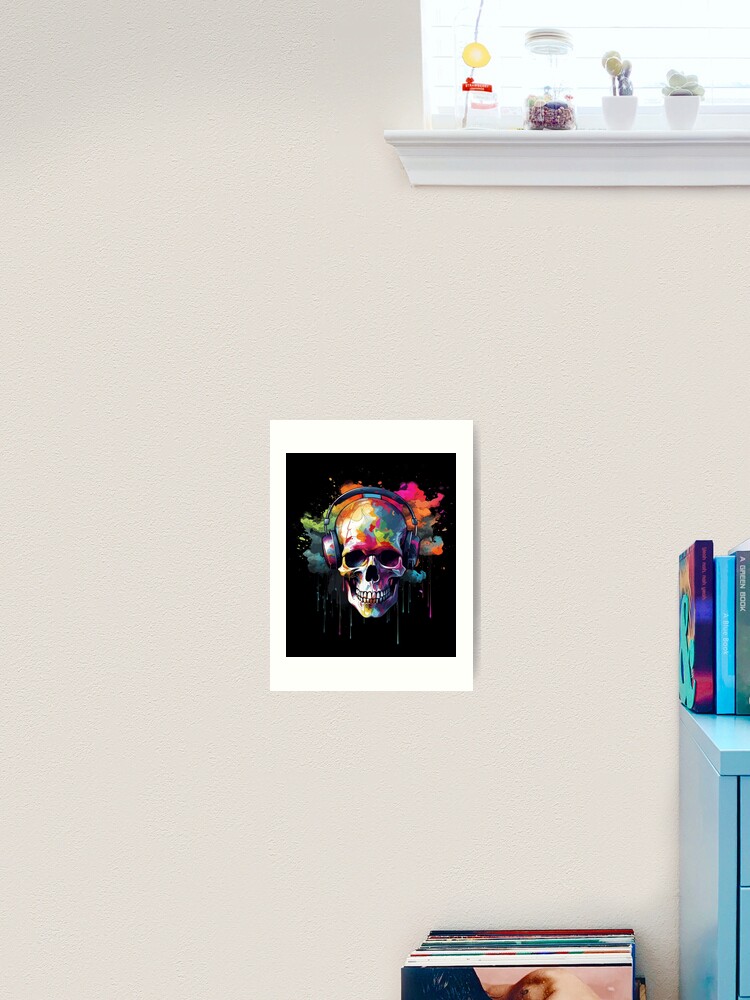 Skull Explosion Colorful Paint Cloud Graffiti Street Art