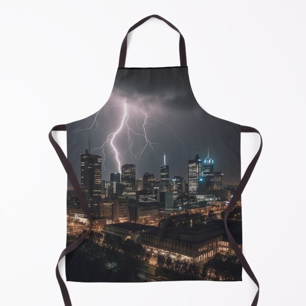 Item preview, Luminous Thunderstruck Electric Cityscape Night Photography Power of Nature designed and sold by DigiNook.