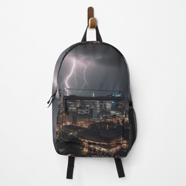Item preview, Luminous Thunderstruck Electric Cityscape Night Photography Power of Nature designed and sold by DigiNook.