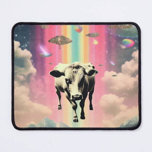 Item preview, Celestial Dream: Flying Cow Soaring Through Colorful Skies designed and sold by MedusaAiArt.