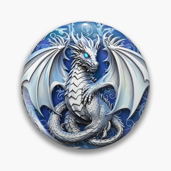 Item preview, Viking dragon, Silver and blue dragon, celtic dragon, for dad, dad, for the husband, happy dads day designed and sold by PRYMULLART.