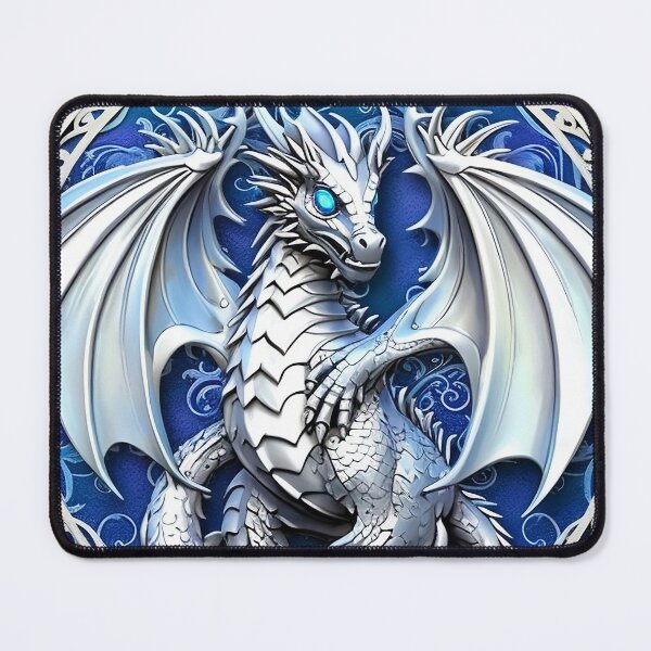 Item preview, Viking dragon, Silver and blue dragon, celtic dragon, for dad, dad, for the husband, happy dads day designed and sold by PRYMULLART.