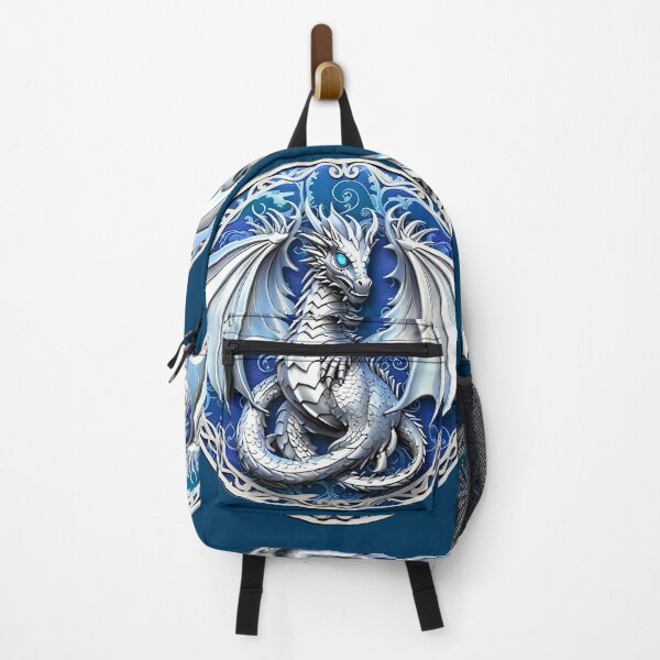 Item preview, Viking dragon, Silver and blue dragon, celtic dragon, for dad, dad, for the husband, happy dads day designed and sold by PRYMULLART.