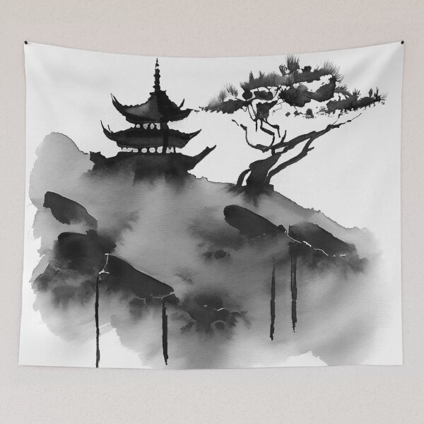 Item preview, Chinese black and white watercolor painting designed and sold by CHRONIN.