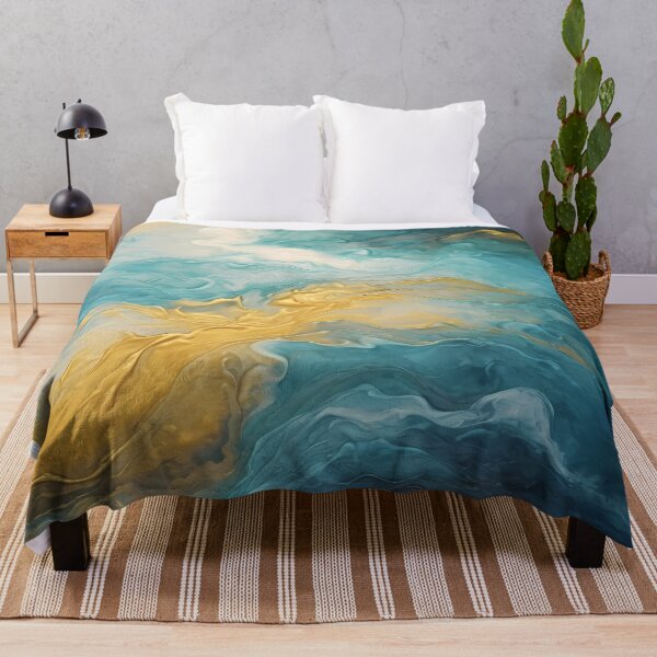 Item preview, dark blue abstract decorative painting shimmering gold quicksand hand-painted style landscape painting decorative painting08 designed and sold by UnaWu533.