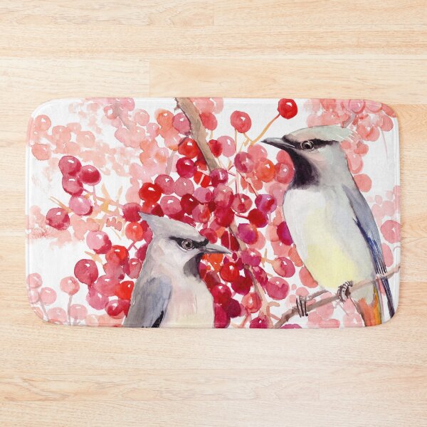 Item preview, waxwing and berries designed and sold by surenart.