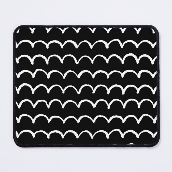 Item preview, Hand Drawn Scallop Wave Pattern (white/black) designed and sold by Design Minds Boutique.