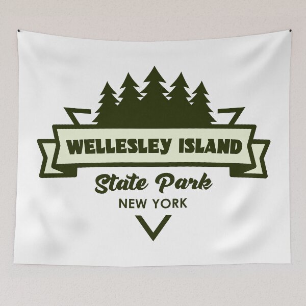 Item preview, Wellesley Island State Park New York Trees And Ribbon designed and sold by bivenart.