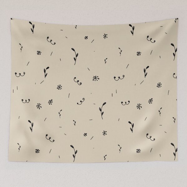 Item preview, Flower cute abstract floral beige pattern sketch designed and sold by Yana Mustafina | Boho Soulful Designs.