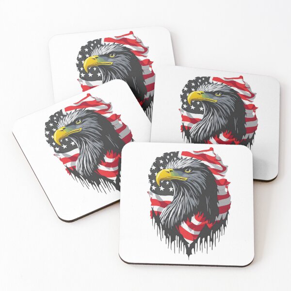 Item preview, portrait of an eagle against the background of the flag designed and sold by jkrphoto.