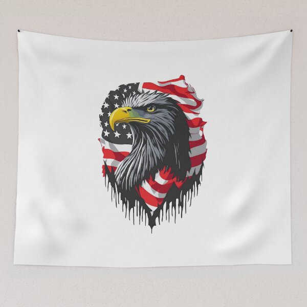 Item preview, portrait of an eagle against the background of the flag designed and sold by jkrphoto.