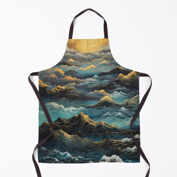 Item preview, dark blue abstract decorative painting shimmering gold quicksand hand-painted style landscape painting decorative painting14 designed and sold by UnaWu533.