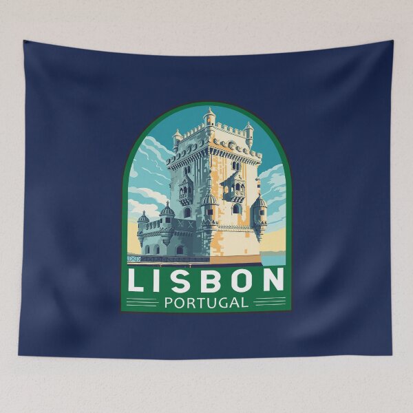 Item preview, Lisbon Portugal Belem Tower Travel Retro Emblem designed and sold by KrisSidDesigns.