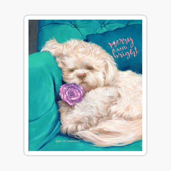 Luke, Shih Tzu Puppy, Merry and Bright Sticker