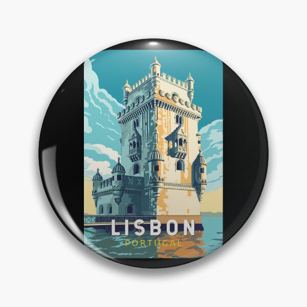 Item preview, Lisbon Portugal Belem Tower Travel Art Vintage designed and sold by KrisSidDesigns.