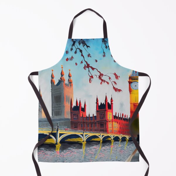 Item preview, Oil on canvas, London street. A work of art. Big Ben and the Red Tree. To England designed and sold by CHRONIN.