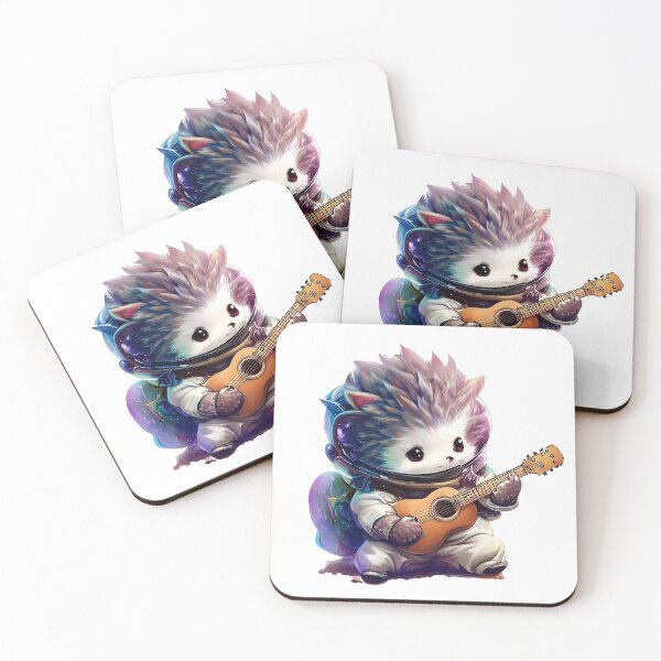 Item preview, Cute hedgehog astronaut play on guitar designed and sold by TomFrontierArt.