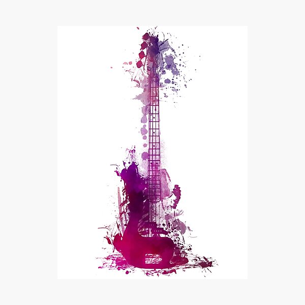 Funky purple guitar Photographic Print