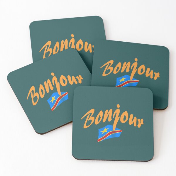 Item preview, Bonjour (hello in French) - Congo Flag designed and sold by lobodelnoir.