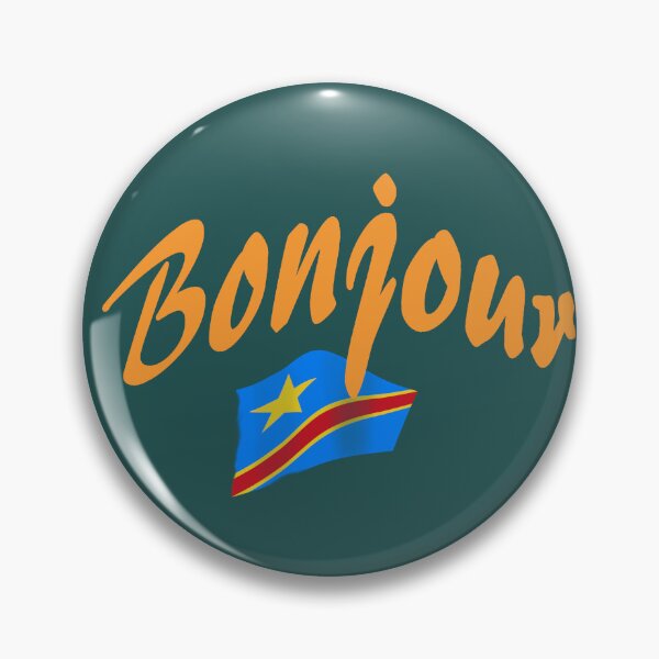Item preview, Bonjour (hello in French) - Congo Flag designed and sold by lobodelnoir.