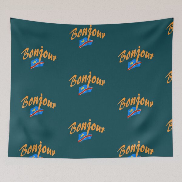 Item preview, Bonjour (hello in French) - Congo Flag designed and sold by lobodelnoir.