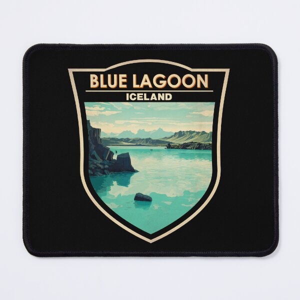 Item preview, Blue Lagoon Iceland Travel Art Badge designed and sold by KrisSidDesigns.