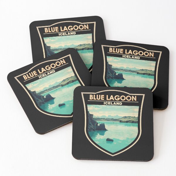 Item preview, Blue Lagoon Iceland Travel Art Badge designed and sold by KrisSidDesigns.