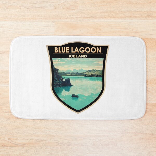 Item preview, Blue Lagoon Iceland Travel Art Badge designed and sold by KrisSidDesigns.