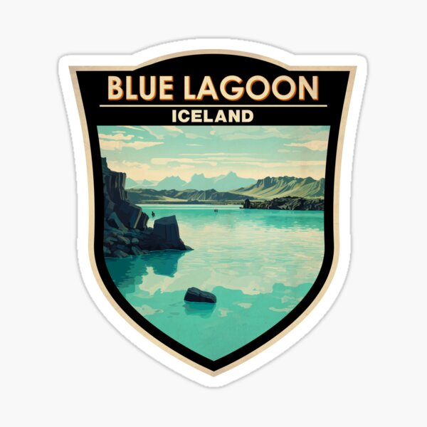 Item preview, Blue Lagoon Iceland Travel Art Badge designed and sold by KrisSidDesigns.