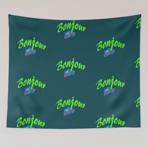 Item preview, Bonjour (hello in French) - Congo Flag designed and sold by lobodelnoir.