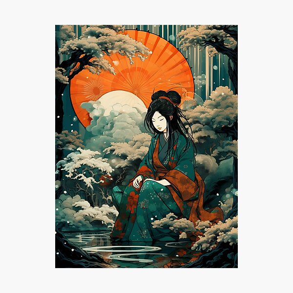 Once upon a time, there was a girl in Japan Photographic Print