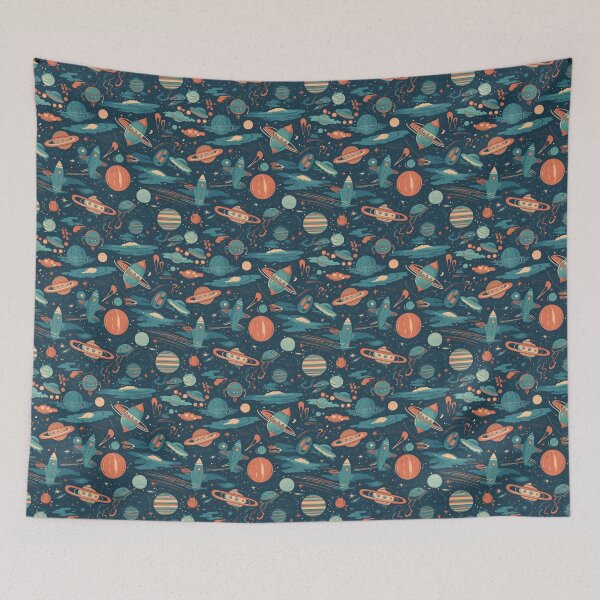 Item preview, Planet and Spaceship Pattern designed and sold by HVIUXLEE.