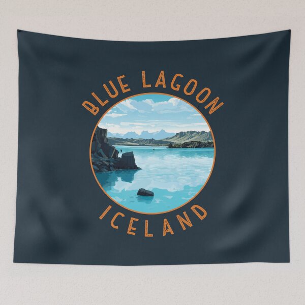 Item preview, Blue Lagoon Iceland Distressed Circle designed and sold by KrisSidDesigns.