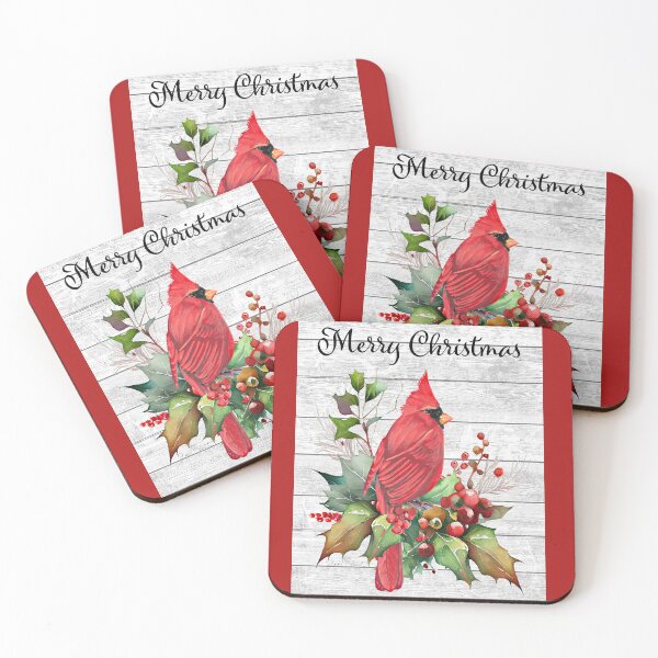 Item preview, Cardinal Merry Christmas on Shiplap A designed and sold by Jean Plout.