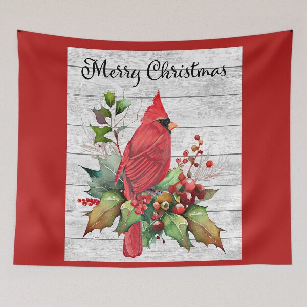 Item preview, Cardinal Merry Christmas on Shiplap A designed and sold by Jean Plout.