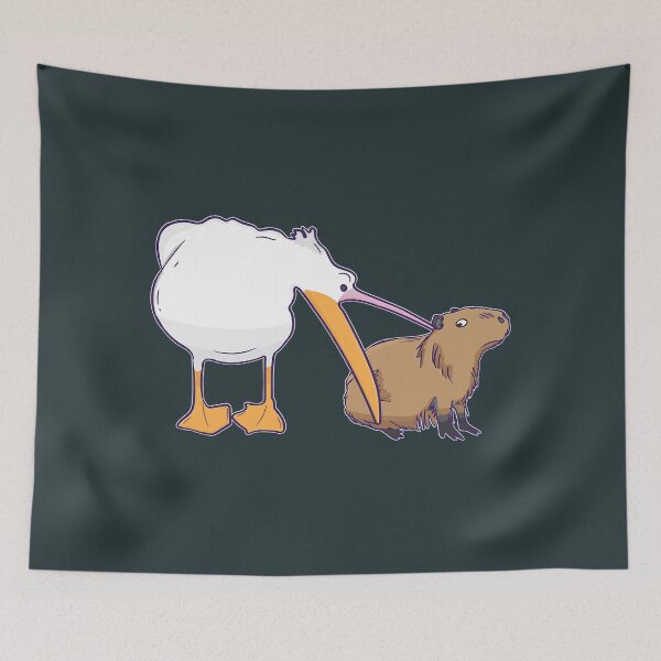 Item preview, Pelican Tries to Eat Capybara Funny Cute Meme  designed and sold by HulonSoppitt.