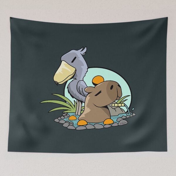Item preview, Shoebill Stork and Capybara Onsen designed and sold by HulonSoppitt.