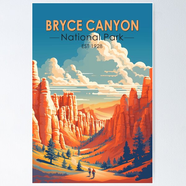 Vista previa del artículo con la obra «Arte de viaje vintage del Parque Nacional Bryce Canyon», diseñado y vendido por KrisSidDesigns.