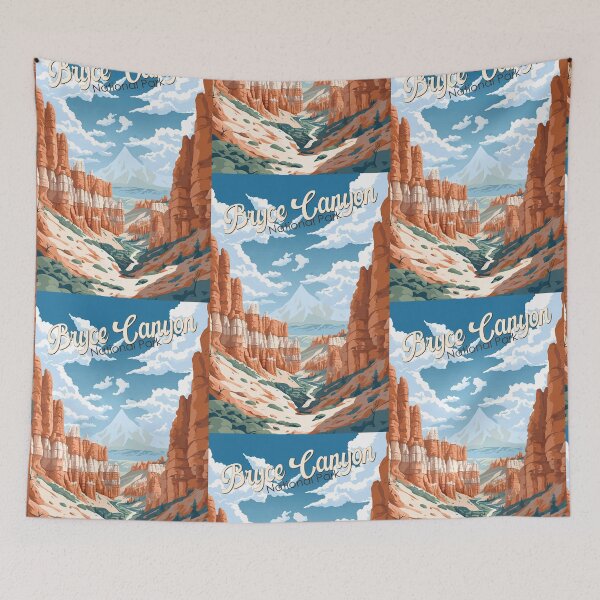 Item preview, Bryce Canyon National Park Trail Illustration Vintage designed and sold by KrisSidDesigns.
