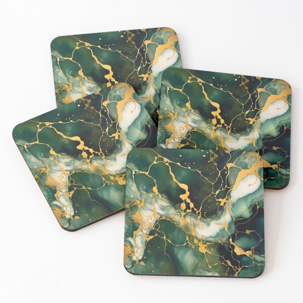 Item preview, Dark Green and Gold Alcohol Ink - Geode Pattern designed and sold by TPhanDesign.