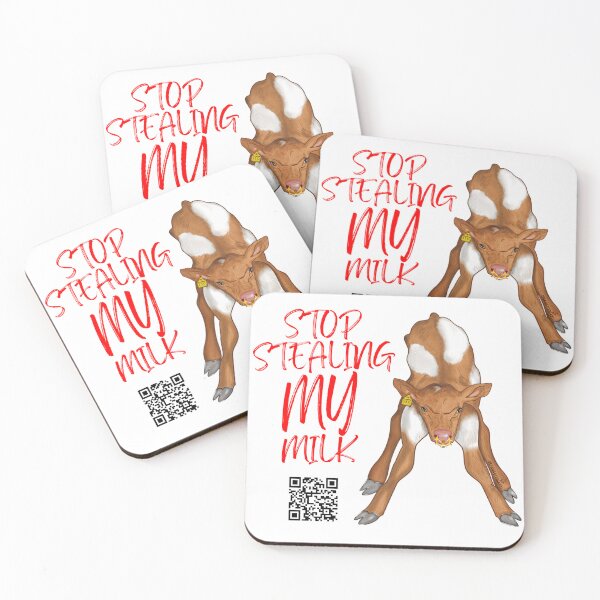 Item preview, Vegan / Stop Stealing My Milk / QR code to the truth about dairy designed and sold by VeganActionArt.