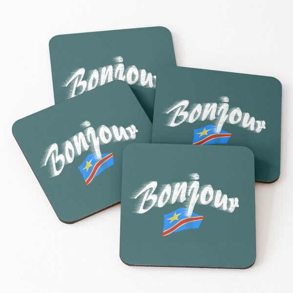 Item preview, Bonjour (hello in French) - Congo Flag designed and sold by lobodelnoir.