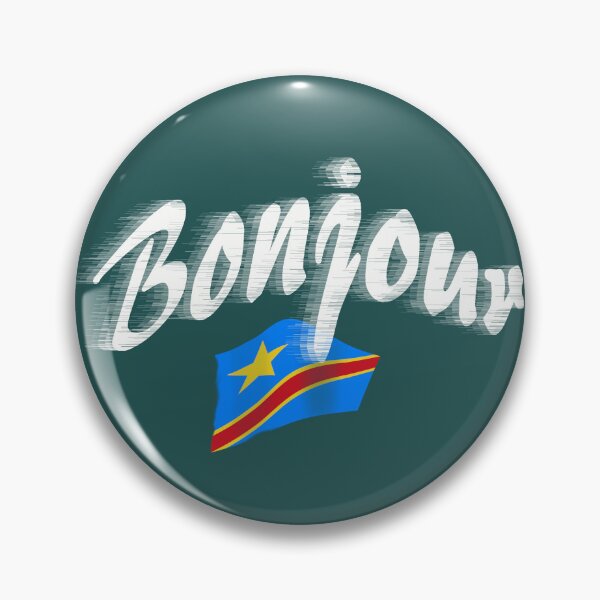 Item preview, Bonjour (hello in French) - Congo Flag designed and sold by lobodelnoir.