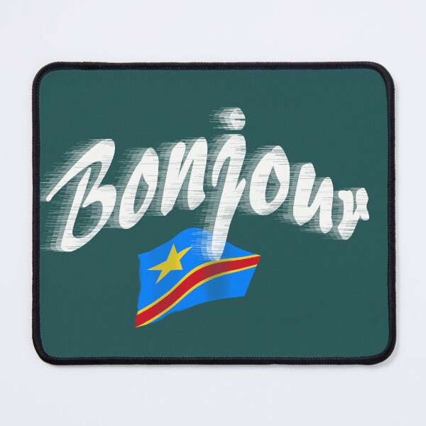Item preview, Bonjour (hello in French) - Congo Flag designed and sold by lobodelnoir.