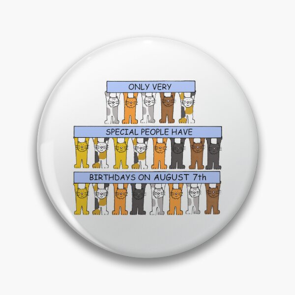 Item preview, August 7th Birthday Cats Holding Banners designed and sold by KateTaylor.