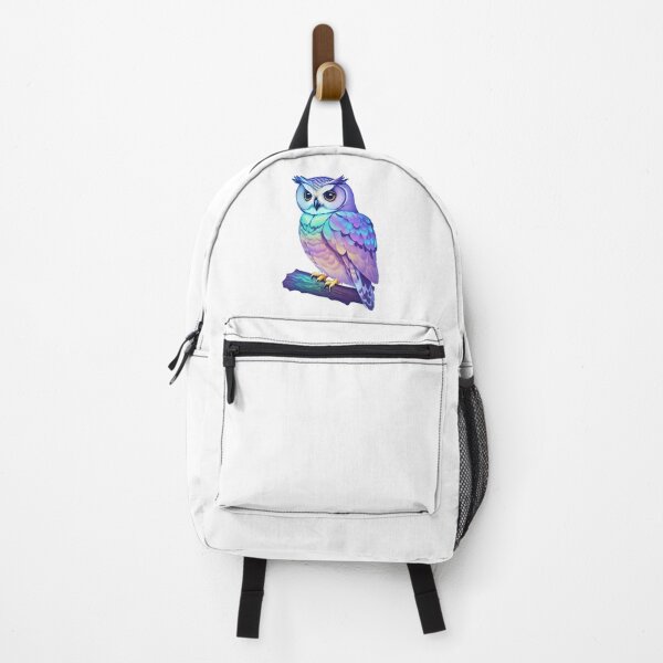 Item preview, Holographic Pastel Colorful Purple Barn Owl on Tree Branch designed and sold by Cawaiico.