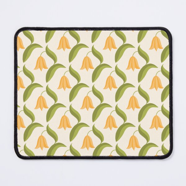 Item preview, Bell Blossoms - Delicate Spring Flowers - snowdrop, bluebell, tulip, harebell - orange on cream background - shw1021 b designed and sold by Shiny Happy World.