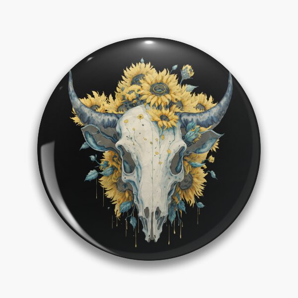 Item preview, Boho Cow Skull with sunfloral crown, watercolor,style, rodeo, wild, farm, cowgirl, shabby chic designed and sold by Collagedream.