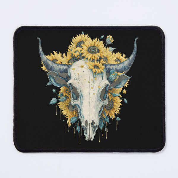 Item preview, Boho Cow Skull with sunfloral crown, watercolor,style, rodeo, wild, farm, cowgirl, shabby chic designed and sold by Collagedream.