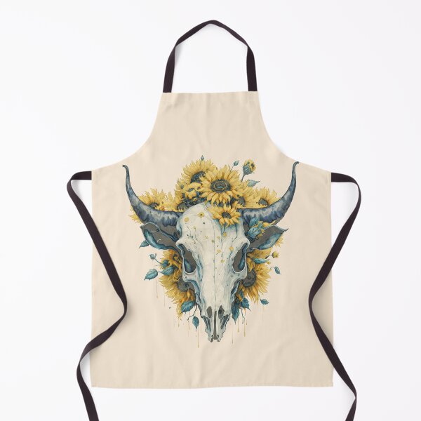 Item preview, Boho Cow Skull with sunfloral crown, watercolor,style, rodeo, wild, farm, cowgirl, shabby chic designed and sold by Collagedream.